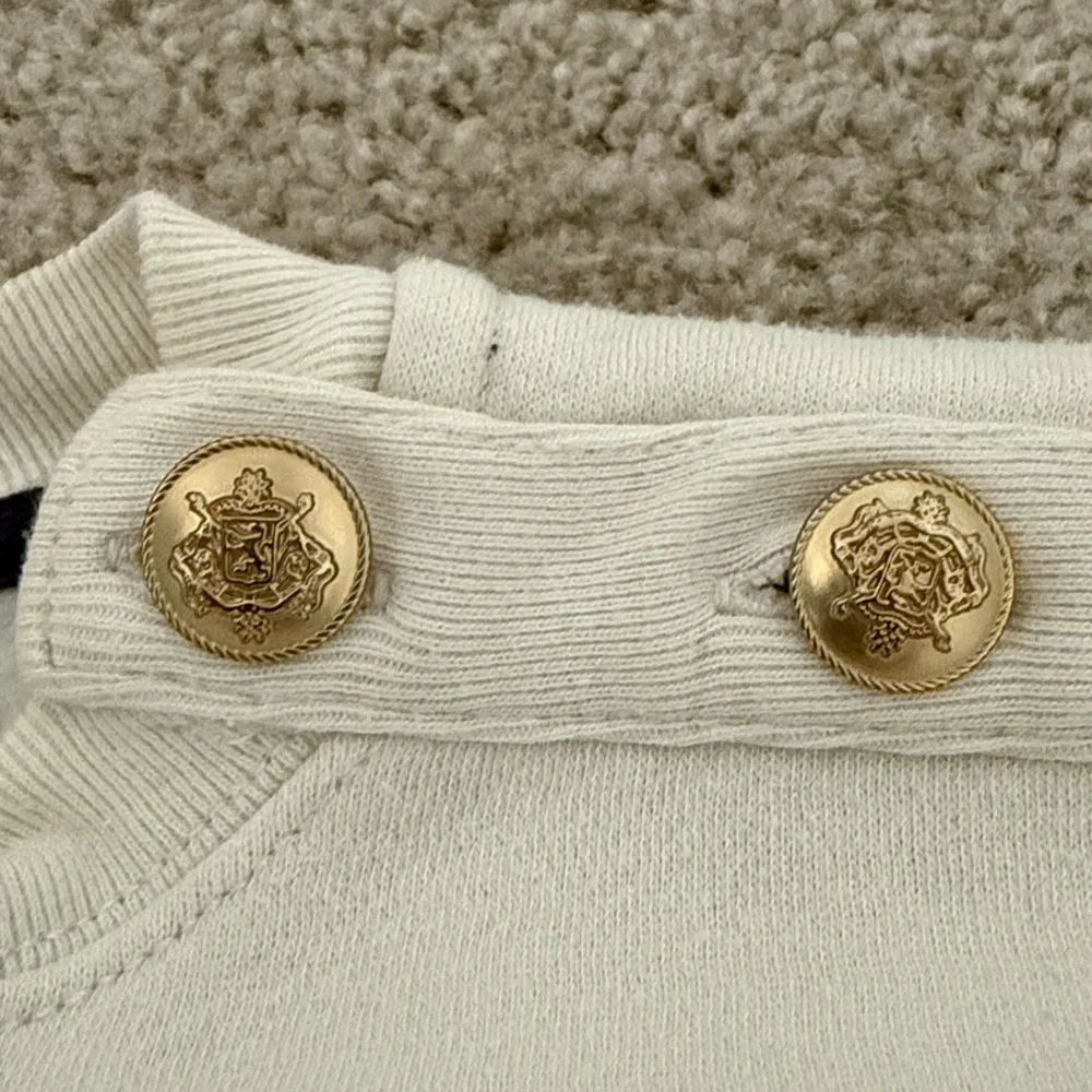 J Crew Gold Button Sweatshirt